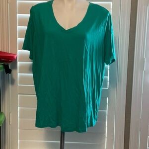 Terra & Sky Teal Short Sleeve V-Neck Tee